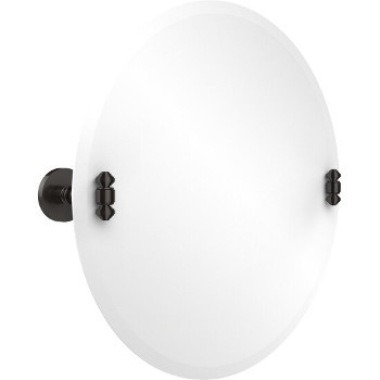 Circular Mirror with Oil Rubbed Bronze Hardware
