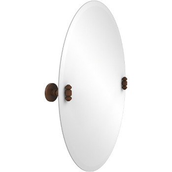 Oval Mirror with Antique Bronze Hardware
