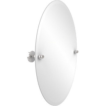 Oval Mirror with Polished Chrome Hardware