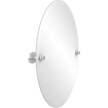 Oval Mirror with Satin Chrome Hardware