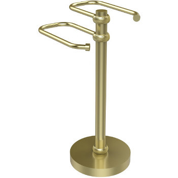 Satin Brass Towel Holder with Twisted Detailing