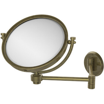 4x Magnification, Groovy Texture, Antique Brass Mirror