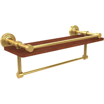 16'' Shelves with Unlacquered Brass and Towel Bar Hardware