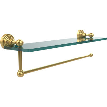 16'' Shelves with Polished Brass and Paper Towel Roll Holder Hardware