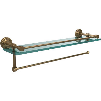 16'' Shelves with Brushed Bronze and Paper Towel Roll Holder Hardware