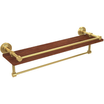 22'' Shelves with Unlacquered Brass and Towel Bar Hardware