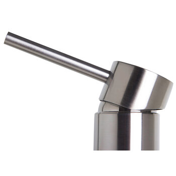Alfi brand Tall Single Lever Bathroom Faucet, Height: 12-3/4'' H, Spout Height: 8-7/8'' H, Spout Reach: 5-3/4'' D, Brushed Nickel, Lever Close Up
