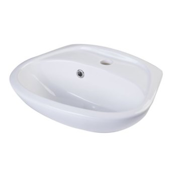Alfi brand White Small Porcelain Wall Mount Basin with Overflow, 17-1/4" W x 13-1/2" D x 7-3/4" H