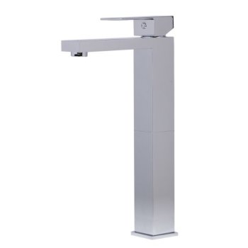 Alfi brand Polished Chrome Tall Square Single Lever Bathroom Faucet
