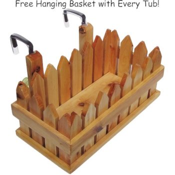 Wooden Hanging Basket Angle View