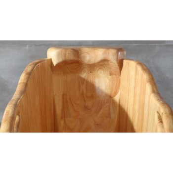 Natural Wood Bathtub Headrest View