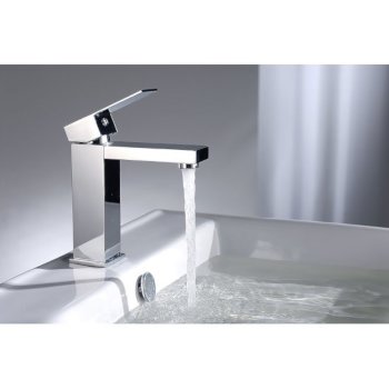 Alfi brand Polished Chrome Square Single Lever Bathroom Faucet