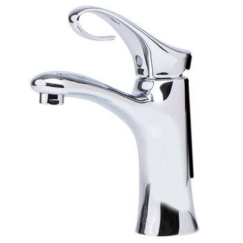 Alfi brand Single Lever Bathroom Faucet, Height: 7-5/8'' H, Spout Height: 4-3/4'' H, Spout Reach: 5'' D, Polished Chrome, Product Left Angle View
