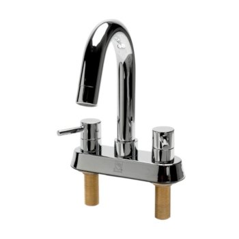 ALFI brand Two-Handle 4" Centerset Bathroom Faucet in Polished Chrome, Faucet Height: 7-7/8" H, Spout Reach: 4-3/8" D, Spout Height: 4-5/8" H