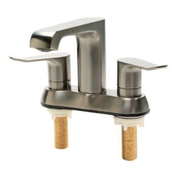 ALFI brand Two-Handle 4" Centerset Bathroom Faucet in Brushed Nickel, Faucet Height: 5-1/8" H, Spout Reach: 4-3/4" D, Spout Height: 4-1/8" H