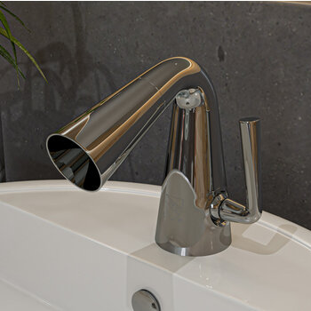 Alfi brand Polished Chrome Single Hole Cone Waterfall Bathroom Faucet