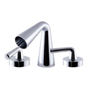 Alfi brand Polished Chrome Widespread Cone Waterfall Bathroom Faucet