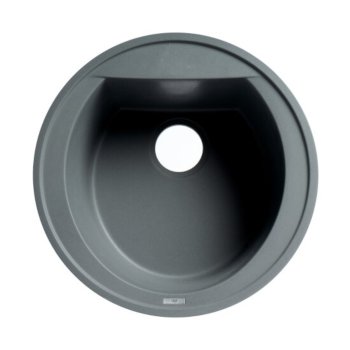 ALFI brand 20" Drop-In Round Granite Composite Kitchen Prep Sink in Titanium, 20-1/8" Diameter x 8-1/4" H