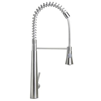 Alfi brand Solid Stainless Steel Commercial Spring Kitchen Faucet with Pull Down Shower Spray, 23-5/8" H
