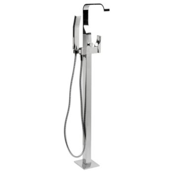 Polished Chrome Single Lever Floor Mounted Tub Filler
