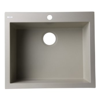 Alfi brand Biscuit 24" Drop-In Single Bowl Granite Composite Kitchen Sink, 23-5/8" W x 20-1/8" D x 8-1/4" H