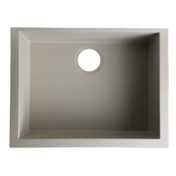 Alfi brand Biscuit 24" Undermount Single Bowl Granite Composite Kitchen Sink, 23-5/8" W x 16-7/8" D x 8-1/4" H
