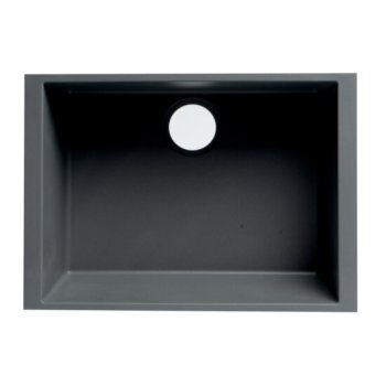 ALFI brand 24" Undermount Single Bowl Granite Composite Kitchen Sink in Titanium, 23-5/8" W x 15-3/4" D x 8-1/4" H