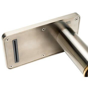 Alfi brand Deck Mounted Tub Filler with Hand Held Showerhead, Brushed Nickel Close Up View