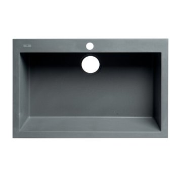 ALFI brand 30" Drop-In Single Bowl Granite Composite Kitchen Sink in Titanium, 29-7/8" W x 19-7/8" D x 8-1/4" H