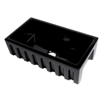 Black Gloss Fluted / Smooth Fireclay Farm Sink