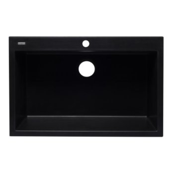 Alfi brand Black 33" Single Bowl Drop In Granite Composite Kitchen Sink, 33" W x 22" D x 9-1/2" H