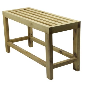 Alfi brand 26" Solid Wooden Slated Single Person Sitting Bench, 26" W x 10" D x 14" H