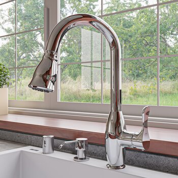 Polished Stainless Steel Product Shown with Faucet