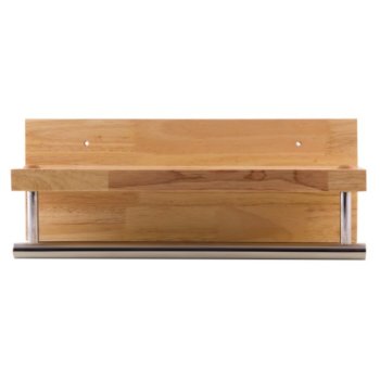 Alfi brand 16" Wooden Shelf with Chrome Towel Bar Bathroom Accessory, 15-3/4" W x 5-7/8" D x 4-3/4" H