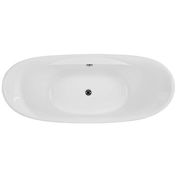 Alfi brand 68'' White Oval Acrylic Free Standing Soaking Bathtub, 67-3/4'' W x 29-1/8'' D x 29-1/8'' H, 68'' White Oval Soaking Bathtub, Product Overhead View