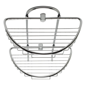 Alfi brand Polished Chrome Wall Mounted Double Basket Shower Shelf Bathroom Accessory, 11'' W x 5-7/8'' D x 16-1/2'' H, Overhead View