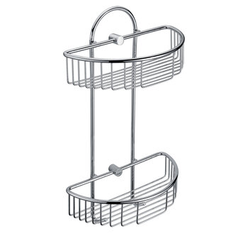 Alfi brand Polished Chrome Wall Mounted Double Basket Shower Shelf Bathroom Accessory, 11'' W x 5-7/8'' D x 16-1/2'' H