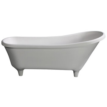 ALFI brand 68'' White Matte Clawfoot Solid Surface Resin Bathtub, 68-1/4'' W x 29-3/8'' D x 28-3/8'' H, 68'' White Matte Clawfoot Bathtub, Product Side View