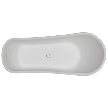 ALFI brand 68'' White Matte Clawfoot Solid Surface Resin Bathtub, 68-1/4'' W x 29-3/8'' D x 28-3/8'' H, 68'' White Matte Clawfoot Bathtub, Product Overhead View