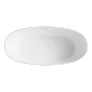 ALFI brand Oval Solid Surface Resin Soaking Bathtub, 59'' Black / White Bathtub Overhead Inside View