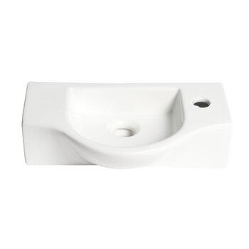 ALFI brand White 18" Small Wall Mounted Ceramic Sink with Faucet Hole, 17-3/4" W x 9-7/8" D x 4-3/4" H