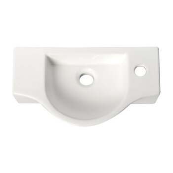 ALFI brand White 18" Small Wall Mounted Ceramic Sink with Faucet Hole, 17-3/4" W x 9-7/8" D x 4-3/4" H