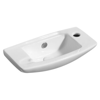 ALFI brand White 20" Small Wall Mounted Ceramic Sink with Faucet Hole, 20-1/4" W x 9-7/8" D x 6-3/4" H