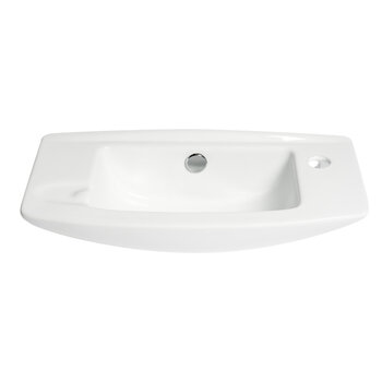 ALFI brand White 20" Small Wall Mounted Ceramic Sink with Faucet Hole, 20-1/4" W x 9-7/8" D x 6-3/4" H