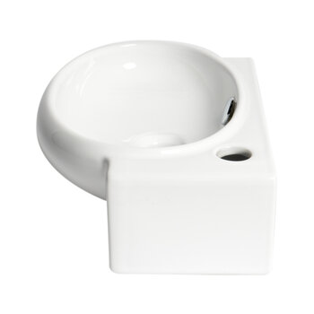 ALFI brand White 17" Small Wall Mounted Ceramic Sink with Faucet Hole, 16-3/4" W x 10-3/8" D x 10-7/8" H