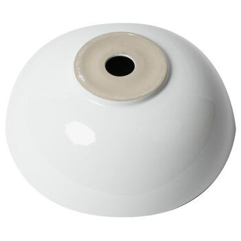 ALFI brand White Round Vessel Bowl Above Mount Ceramic Sink, 15-1/8'' Diameter x 5-3/4'' H, White Round Vessel Sink, Product Bottom View
