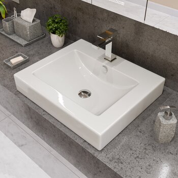 ALFI brand ABCO1023 7 Piece Solid Concrete Gray Matte Bathroom Accessory Set, 11-3/4" W x 7-3/4" D x 3/4" H