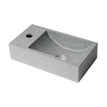 ALFI brand ABCO108 16'' Small Rectangular Solid Concrete Gray Matte Wall Mounted Bathroom Sink, 15-3/4" W x 8-3/4" D x 4" H