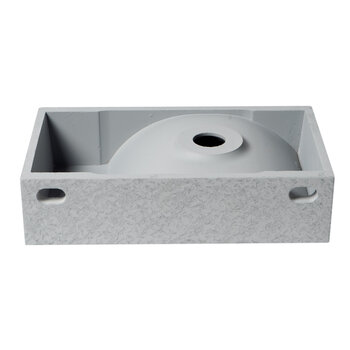 ALFI brand ABCO108 16'' Small Rectangular Solid Concrete Gray Matte Wall Mounted Bathroom Sink, 15-3/4" W x 8-3/4" D x 4" H
