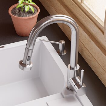 Lifestyle View of Pull Down Kitchen Kitchen Faucet